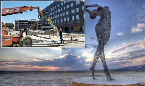 Giant Statue Of Naked Woman Being Installed On California Tech Campus