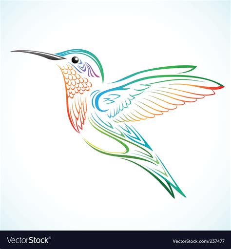 Colorful Hummingbird Royalty Free Vector Image