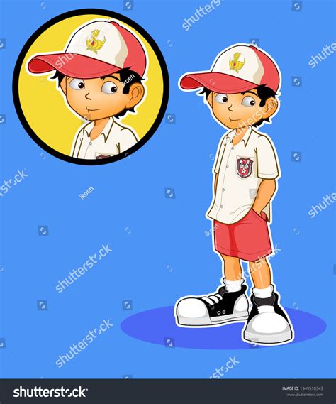 Cute Boy Wearing Hat Cartoon Character 库存矢量图（免版税）1349518343 Shutterstock