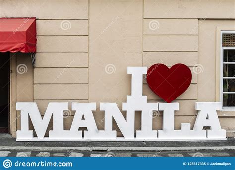 I Love Manila Local Symbol Logo Street Sign In Philippines Editorial