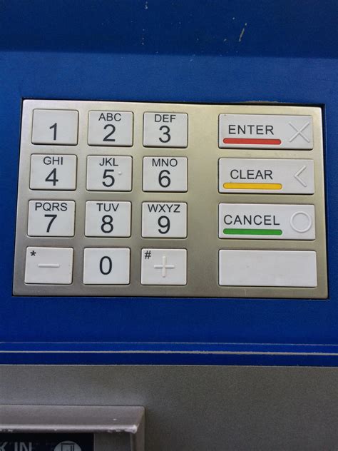 The colors for the enter and cancel buttons on the ATM were reversed ...