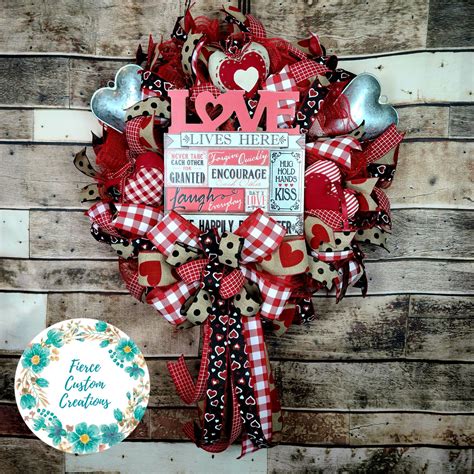 Red And Burlap Valentines Day Wreath Farmhouse Valentines Decor