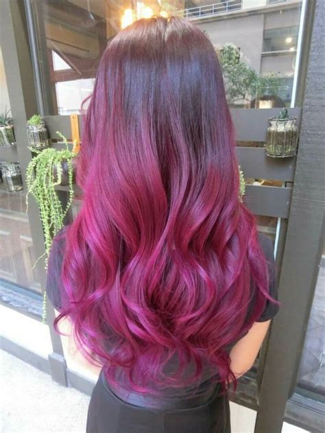 Ombre Dark Pink Hair Fashion Style