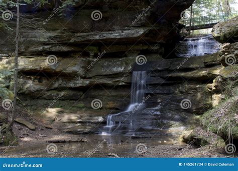 Small Waterfall In Old Man S Cave Area Stock Photo Image Of Detail