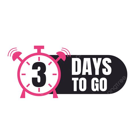 3 Days To Go Clock Pink Digital Countdown Label Countdown Label