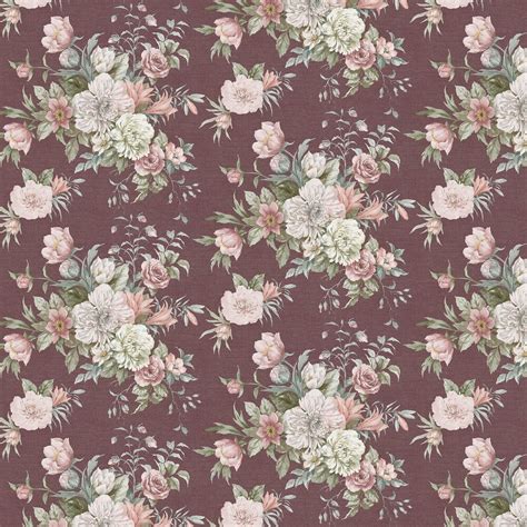 Floral Charm By Boråstapeter Maroon Wallpaper Wallpaper Direct