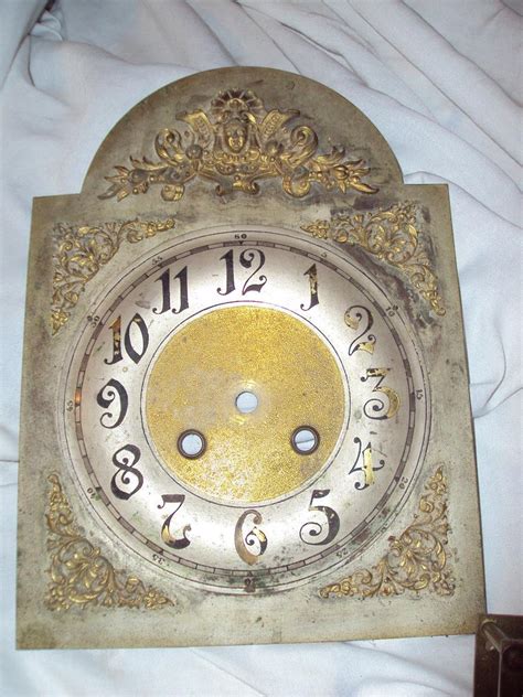 Antique German Gongschlag Clock Movement Dial Pendulum Hands Gong Parts