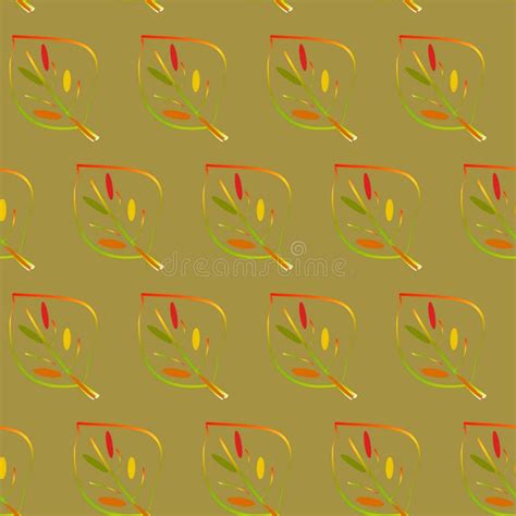 Abstract Decorative Seamless Pattern Of Autumn Leaves Beautiful Leaf