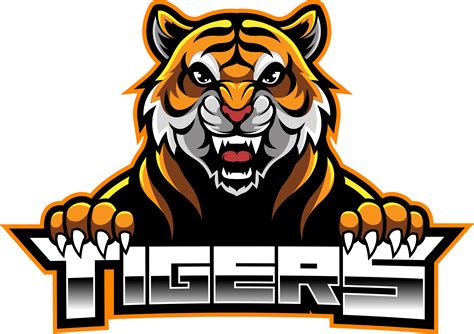 The Tigers Logo Is Shown On A Yellow And Blue Backgro