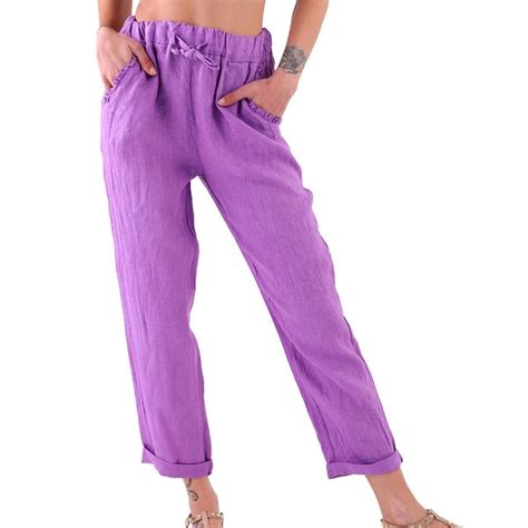 Casual Linen Pants Purple Linen Pants Linen Pants Loose Etsy