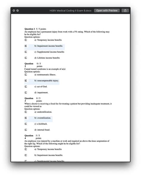 H08v Medical Coding Ii Exam 8 Answers Ashworth Medical Coding Exam