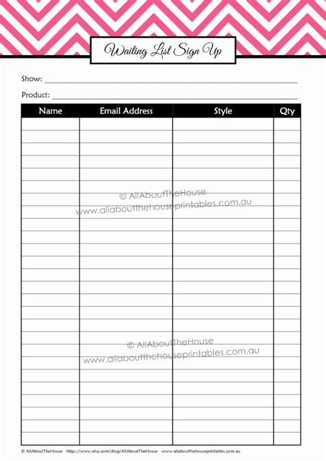 Pre Order Form Template Awesome Printable Craft Show Planner For