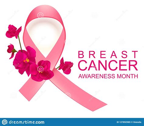 Pink Ribbon Symbol Breast Cancer Awareness Month Stock Vector