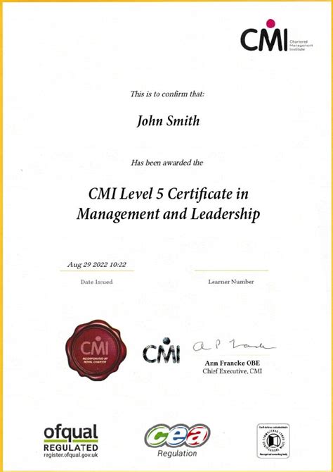 Cmi Level 5 Certificate In Management And Leadership Manager Training