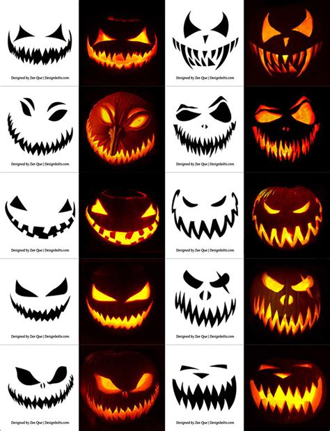 Evil Pumpkin Faces Templates