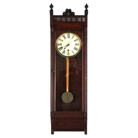 Antique Gothic Walnut Wall Clock At 1stdibs