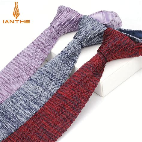 Ianthe Mens Casual Knit Tie Skinny Knitted Necktie Narrow Slim Solid