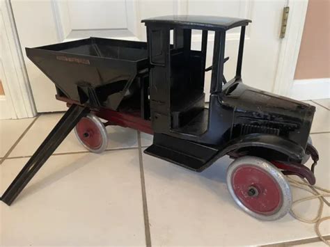 buddy l coal truck 1920s original w chute good cond pressed steel tall cab 2 150 00 picclick