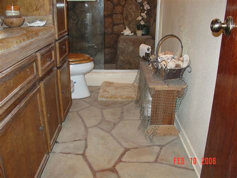 Faux Stone Bathroom Faux Flagstone On Bathroom Floor Clay Reinarz