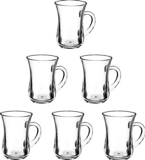 Amazon Com Pasabahce Keyif Turkish Tea Glass Mug Set W Handle 6 Pack