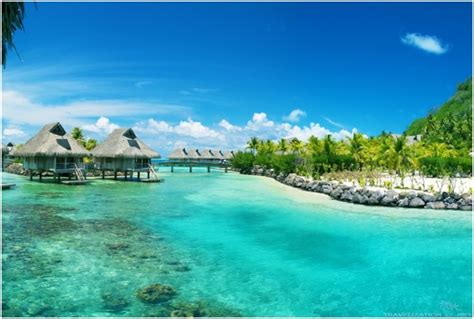 The Exotic Island Of Tahiti White Sandy Beaches