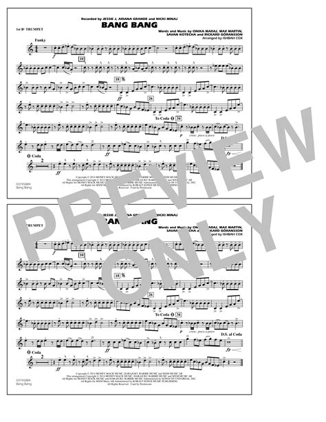 Bang Bang 1st Bb Trumpet Sheet Music Ishbah Cox Marching Band