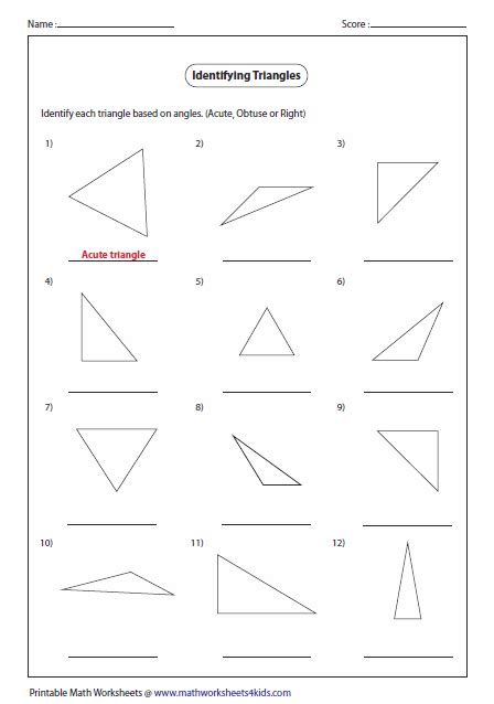 Triangles Worksheets Triangle Worksheet Angles Worksheet Triangles Activities