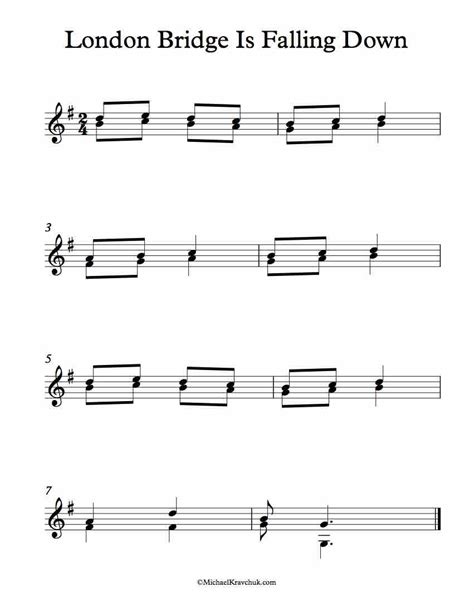 London bridge is falling down is included in the roud folk song index at 502. Free Violin Duet Sheet Music - London Bridge Is Falling ...
