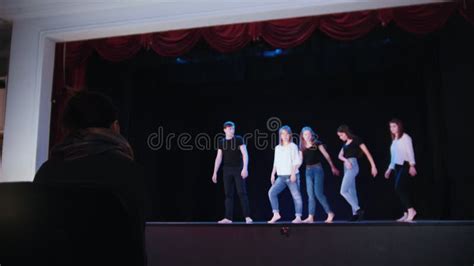 A Theater Stage People Dancing On The Stage Stock Footage Video Of