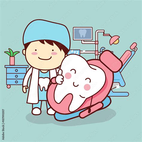 Cartoon Dentist With Tooth Stock Vector Adobe Stock