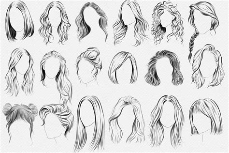 Hair Ideas In Girl Hair Drawing Hair Illustration Ponytail Drawing