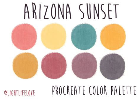 Arizona Sunset Procreate Color Palette Etsy
