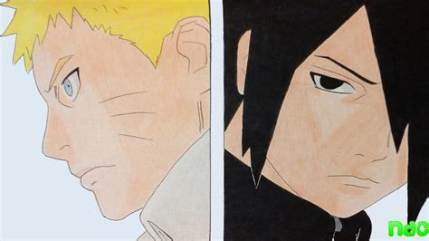 Speed Drawing Hokage Naruto Uzumaki And Adult Sasuke