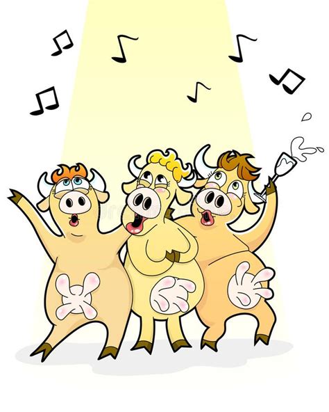 Singing Cows Funny Cartoon Cows Singing Happily Affiliate Funny
