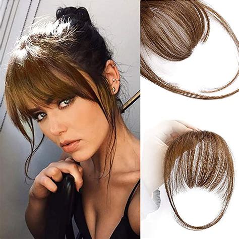 Clip In Bangs Real Human Hair Extensions Clip On Fringe Bangs Human