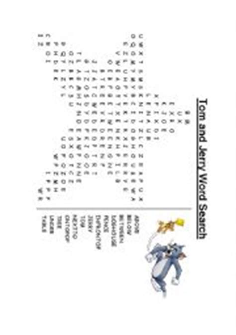 Tom And Jerry Word Search Preposition Of Place ESL Worksheet By Cribuk