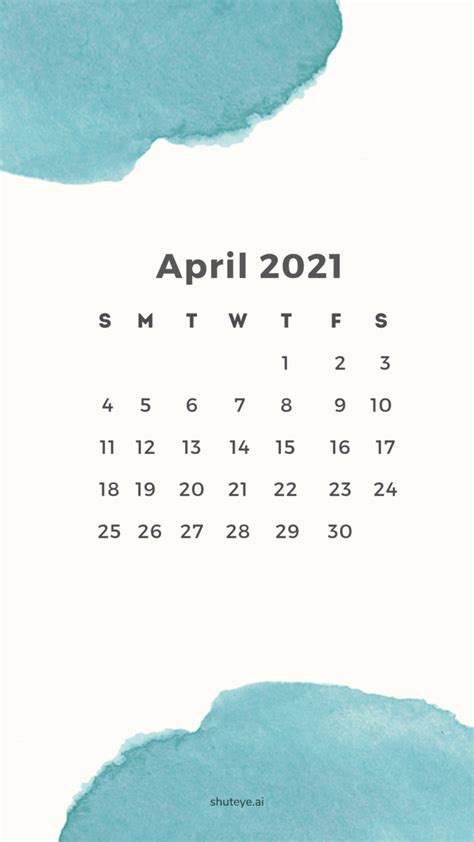 April Calendar 2021 Free Printable Calendars Shuteye