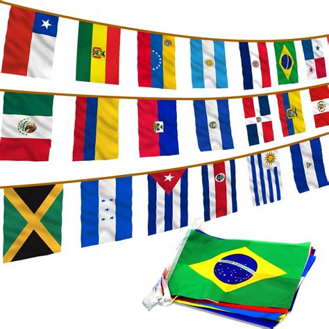 Anley Latin America 21 Countries String Flags Assorted Latino Flag