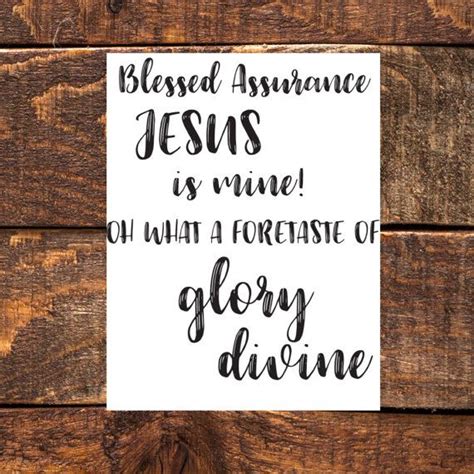 Blessed Assurance Hymn Lyrics Wall Art Print Instant Blessed