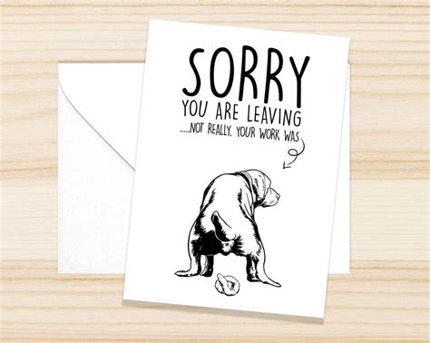 Funny Leaving Card Rude Leaving Card Dog Leaving Card Etsy