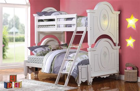 Alamak Twin Over Full Bunk Bed For Girls In White Xiorex