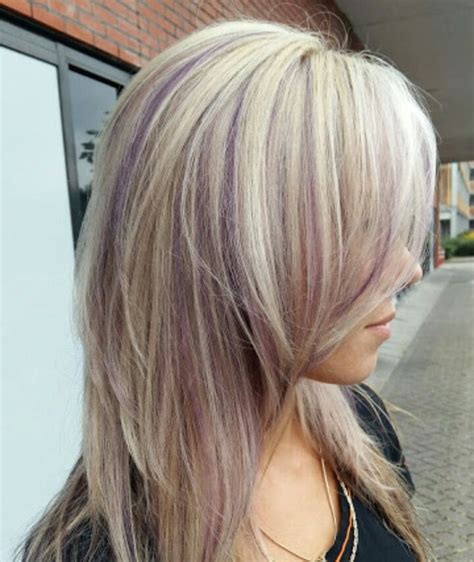 Blonde Hair With Purple Highlights Purple Hair