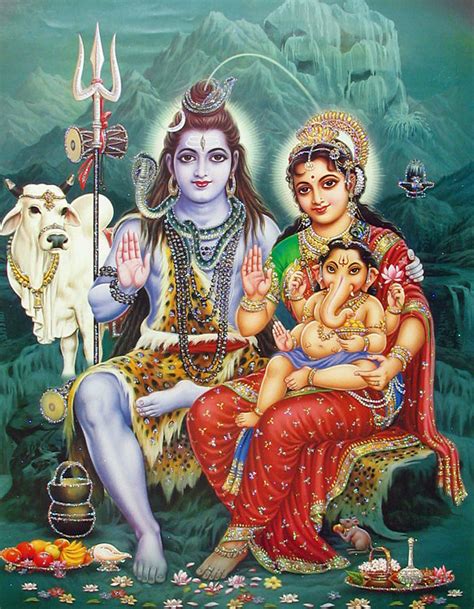 ॐ नमः शिवाय Om Namah Shivay Shankar Bhagwan With Mata Parvati And Ganesh Ji