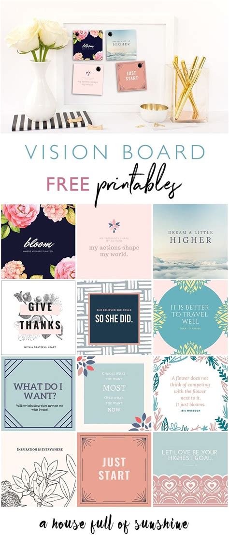 21 Free Vision Board Printables To Inspire Your Dream