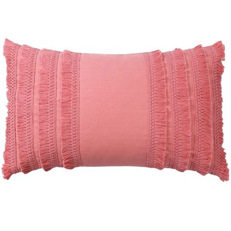 Worldhood Pink Lillian Tassel Pillow 13 X 22 In At Home Tassel
