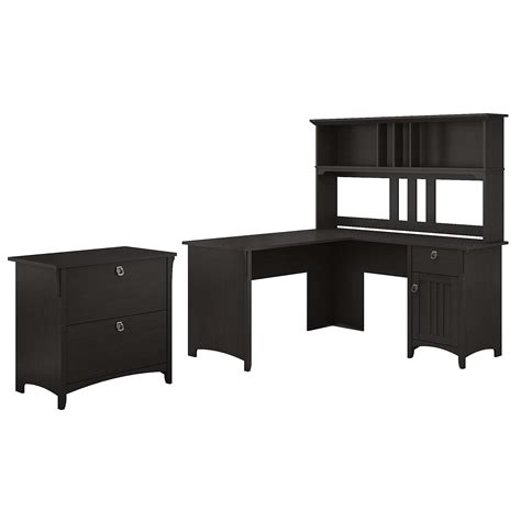 Buy Bush Furniture Salinas 60w L Shaped Desk With Hutch And Lateral