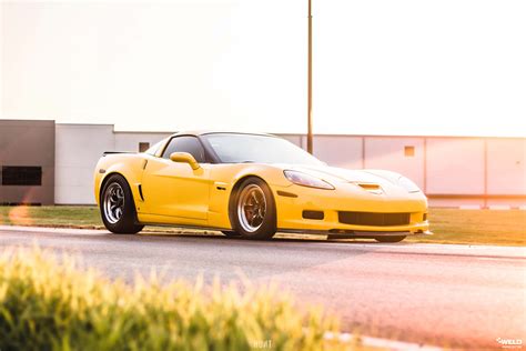 Yellow Chevrolet C6 Z06 Corvette Weld S71 Front And Weld S76 Rear