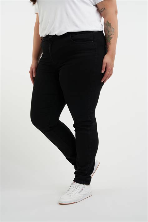 dames slim leg jeans shapes zwart bij ms mode®