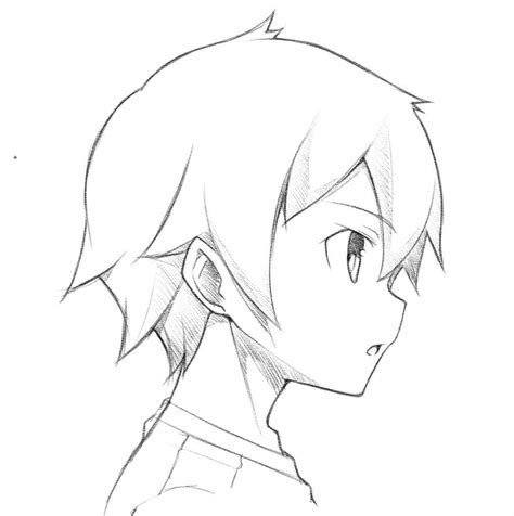 Anime Hairstyles Male Side View How To Draw Male Anime Face In 3 4