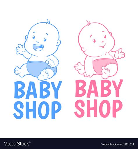 Two Baby Shop Logo Isolated On A White Background Vector Image